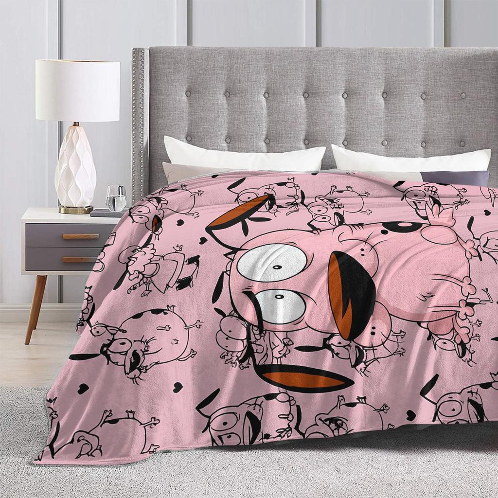 C-Courage Cane Codardo Stampa Coperte Calde Moda Peluche Coperta Plaid Per Divano Sedia Divano Letto Flanella Copriletto Copriletto