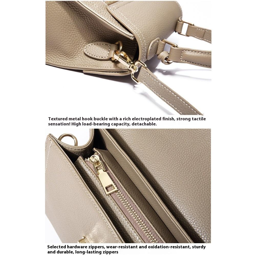 Light Luxury Leather Women's Bag Summer First-layer Cowhide Shoulder Bag Women's Versatile Portable Messenger Small Square Bag