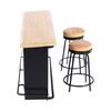 3Pieces Wood Miniature Bar Counter Set For Doll House Display Includes 2 Bar Stools Fine Detailing for Scene Display Use