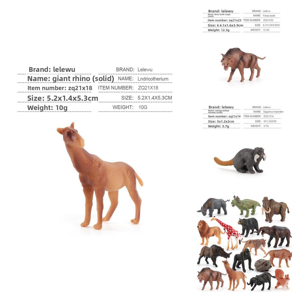 Simulation Tiger Lion Giraffe Elephant Hippopotamus Wild Animal Model Ornament For Educational Display And Collectors