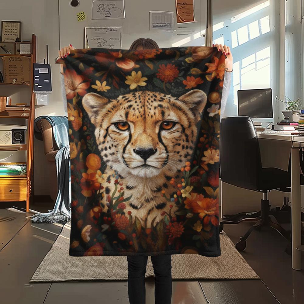 1Pc Classical Beasts Print Flannel Blanket, High quality Comfortable for All Seasons, Home Decor, Warmth and Comfort, Perfect for Christmas Gifts 21