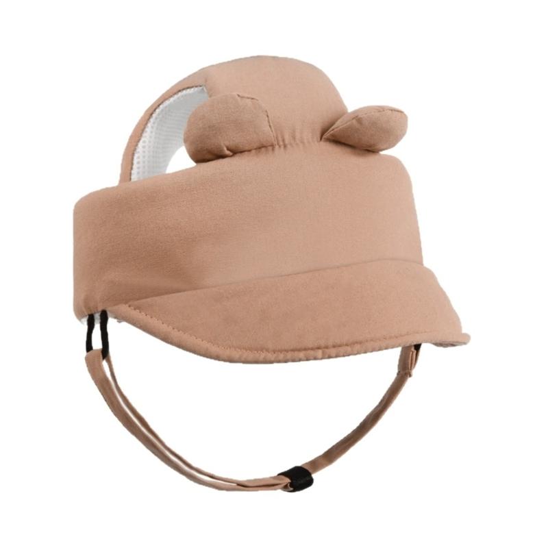 Breathable Infant Safety Helmets Hat Solid Color Lightweight Design Head Protector for Learning to Walk Toddler Baby кофейный