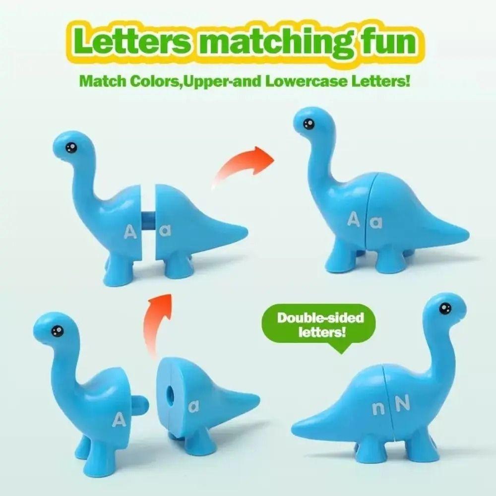 Plastic Letters Matching Letters Toy Double-Sided Dinosaur Alphabet Sensory Toys  Children'S Gift
