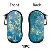 New Black Cat Art Eyewear Cases Men Women PU Leather Sunglasses Box with Zipper Portable Travel Eyeglass Storage Cases