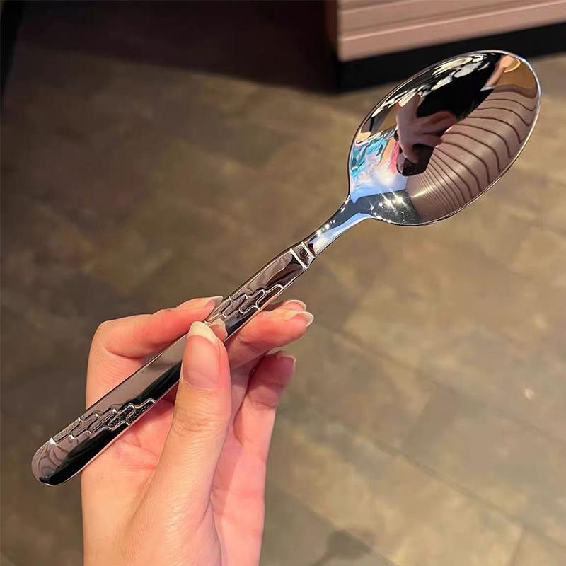 Linguriță rotundă din oțel inoxidabil plasă roșu auriu Cina cu mâner lung, amestecând linguri de desert pentru accesorii de bucătărie, gadgeturi