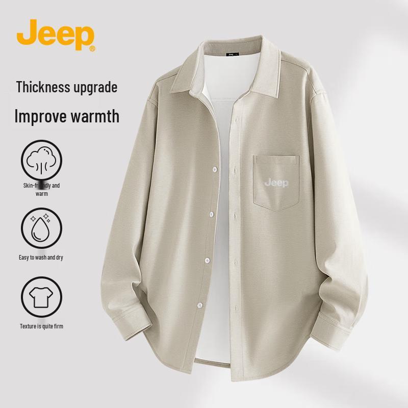 JEEP Men's Winter Fleece-Lined Oxford Long Sleeve Shirt