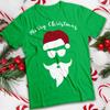 Santa With Shades Red Hat Christmas T-Shirt Tee #MC