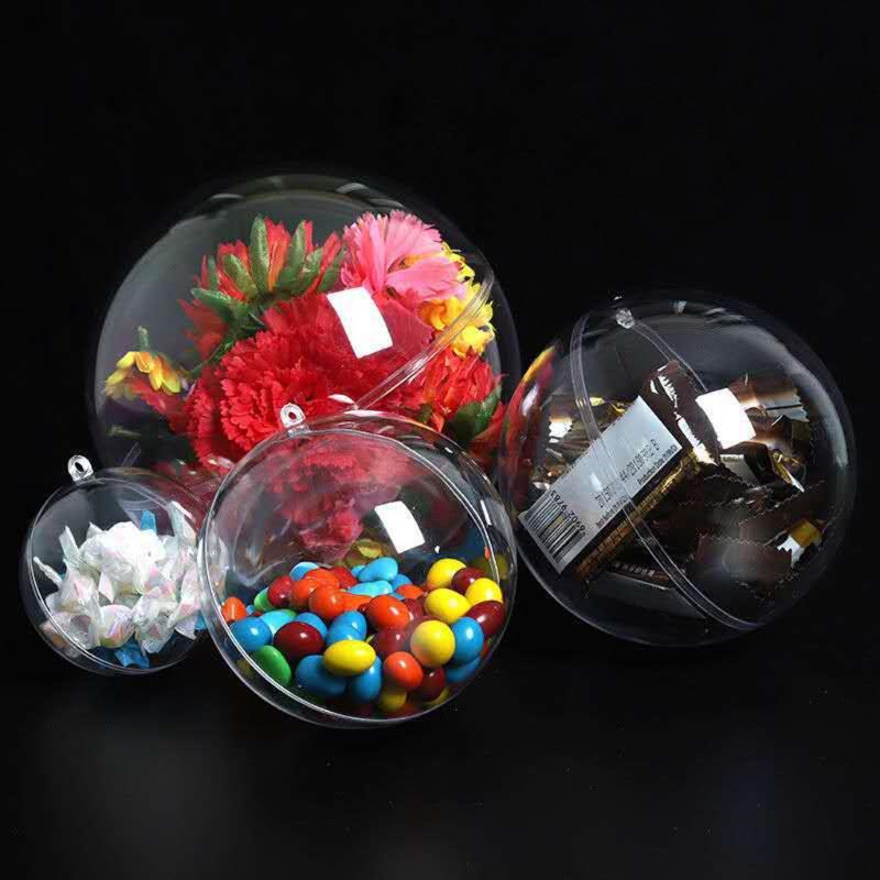 15 balls plastic hollow ball Christmas hollow ball decoration ball shopping mall sky window transparent ball candy packaging box 4-5-6cm