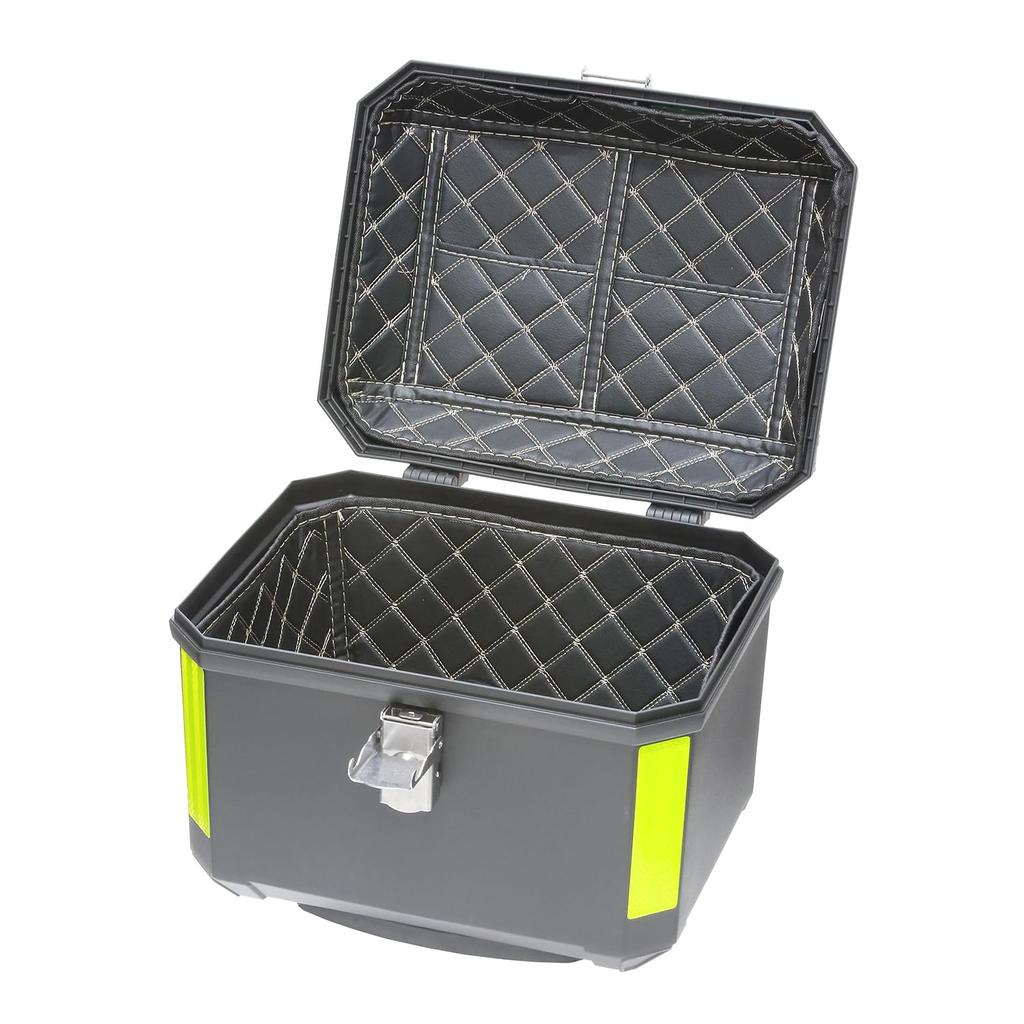 36L BPC Rear Box Top Case Backrest Square Touring Travel Storage Black