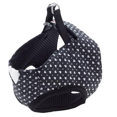 Petio ARFashion Heart Dot Vest Szelki Czarne dla Małych Psów Rozmiar S