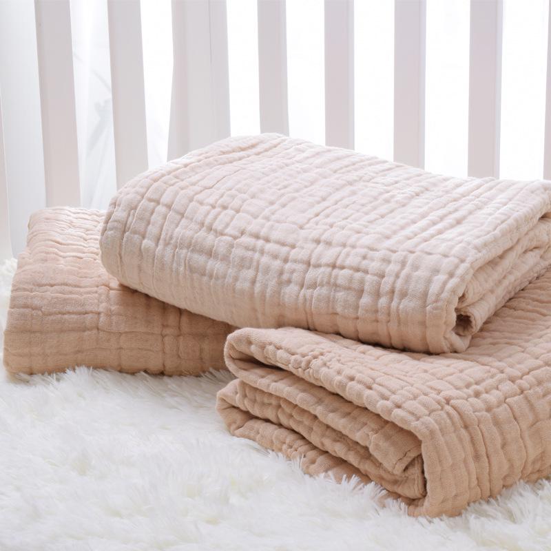 6 Layers of Gauze Towels, Comfortable and Soft Colored Cotton Absorbent Baby Blanket, Kindergarten Children's Blanket 105x105cm