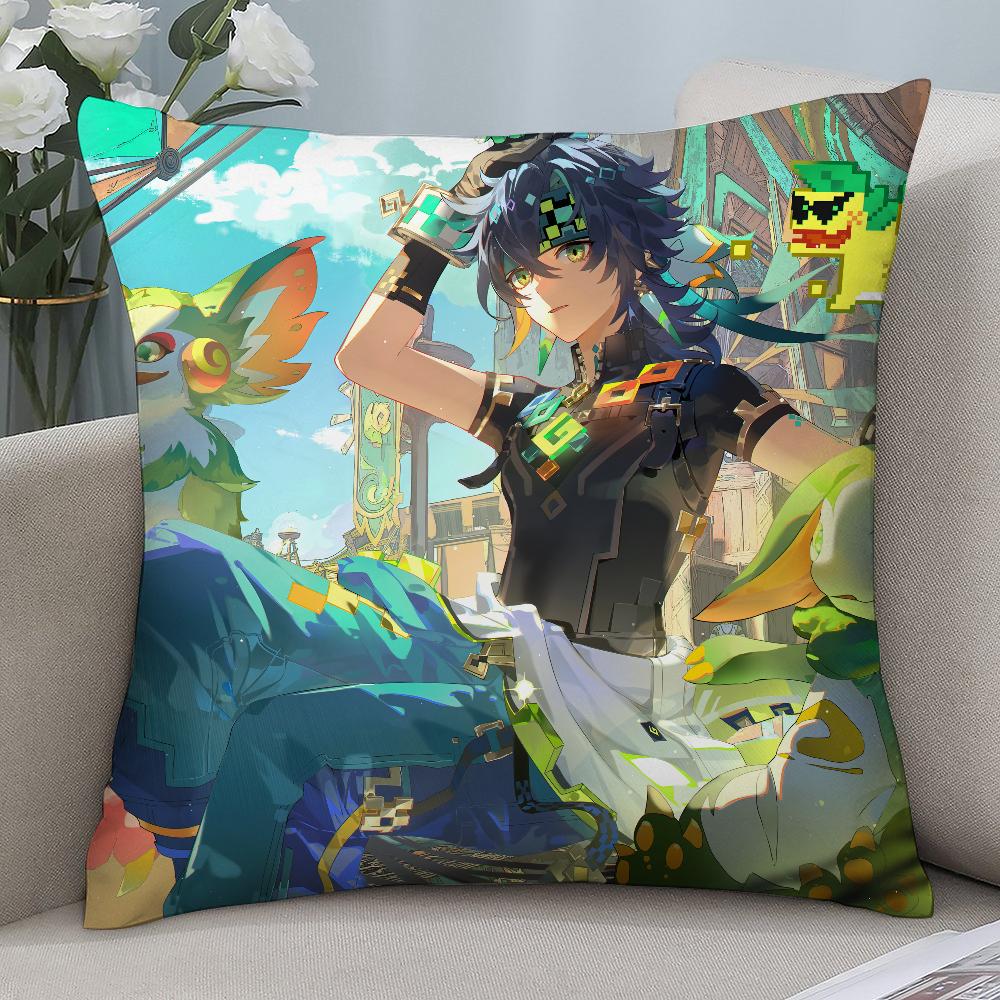 Genshin Impact Kinich Pillow Case 3D Print Polyester Fiber 40*40 Cm Home Sofa Throw Pillow Cover Decoration Festival Gift
