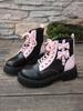 Women's Pink Heart Martin Boots: Korean Style, Thick Sole, British-Inspired, Versatile Lace-up Short Boots