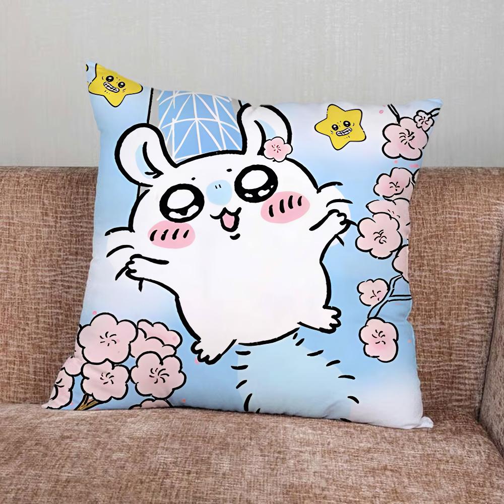 CartoonC-Chiikawas-Cute Pillow Case For Home Bedroom Car Office Decoration Living Room Sofa Cushion Cover Suitable
