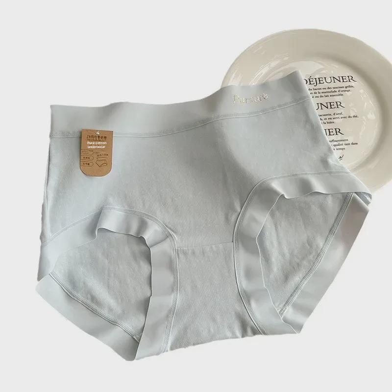 Category A Women's Pure Cotton Underwear - Antibacterial, Mid/High Waist, Seamless & Comfortable Hip-Hugging Design