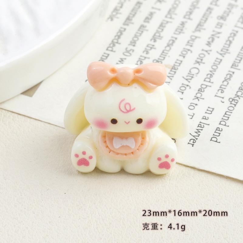 10pcs Cartoon DIY Resin Accessories, Three-dimensional Cute Bunny Desktop Ornaments