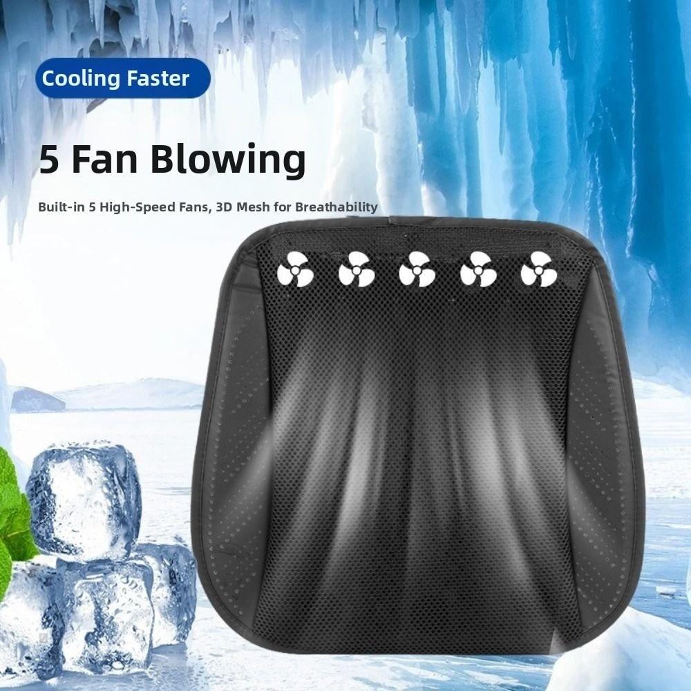 with 8/5 USB Fans Car Ice Silk Seat Cushion 3-Speed Car Ventilated Seat Cushion  Summer Driving