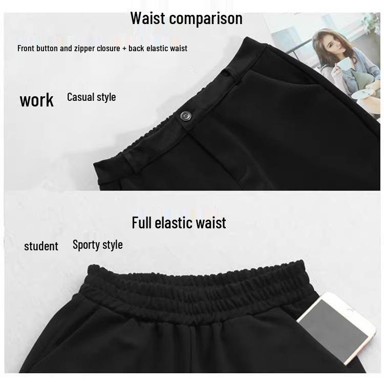 Women's High Waist Wide-Leg Trousers - Slimming, Loose Fit, Plus Size, Floor-Length, Perfect for Spring & Autumn.