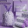 Extra Thick Lavender Handheld Trash Bags with Leak-Proof Design, Enlarged Drawstring, No Tearing, Kitchen Specific, Large Size.