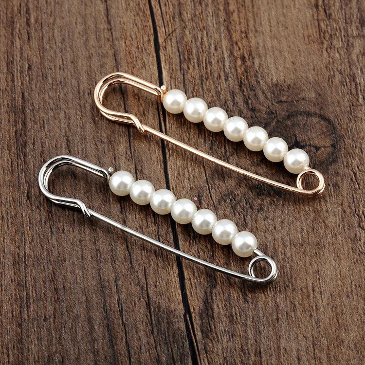 Simple Fashionable Imitation Pearl Beaded Brooch for Women's Classic Casual Jewelry Clothing Accessories