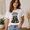 Coffee Chaos Raccoon Shirt, Funny Coffee Lover Tee, Cute Raccoon Graphic T-Shirt, Gift for Mom Dad, Coffee Humor Shirt