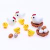 24Pcs Miniatures Garden Ornament Mix Chicken Chick Egg Nest Figurine Miniatures Home Decoration Kawaii Accessories Garden Decor
