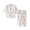 Children's Summer Cotton Pajama Set - Cartoon Print, Tagless, 3/4 Sleeves, for Air-conditioned Rooms