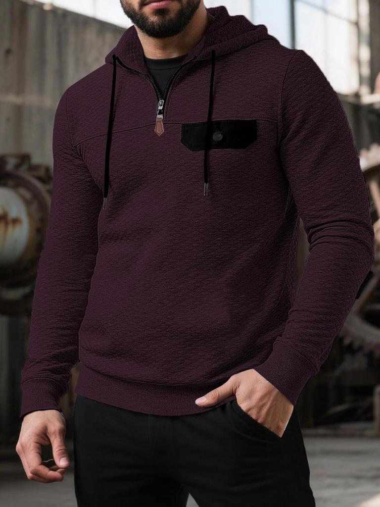 Men's Trendy Loose Stand Collar Hoodie Sports Top