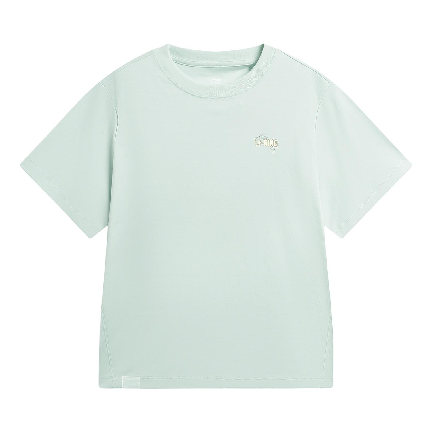 Li Ning Спортивный стиль Жизни Свободный крой Круглый вырез Короткий рукав Логотип Футболка Женские топы AHSW406-2 M