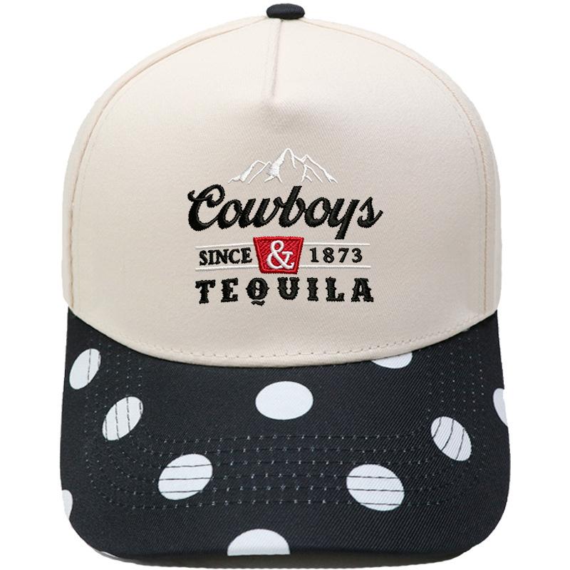 Cowboys & Tequila Cappellino da camionista Ricamo sulla visiera Abbinamento colori vintage Berretto da baseball Maschio Femmina Casual