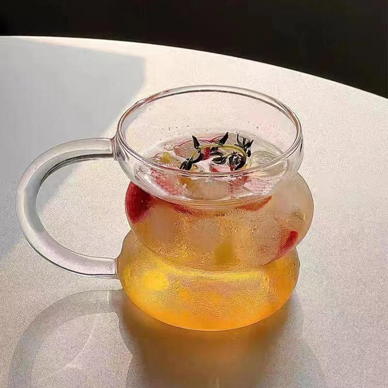 High Borosilicate Glass Coffee Cup Transparent Milk Mug Heat Resistant Breakfast Oatmeal Cup Party Juice Tea Cups