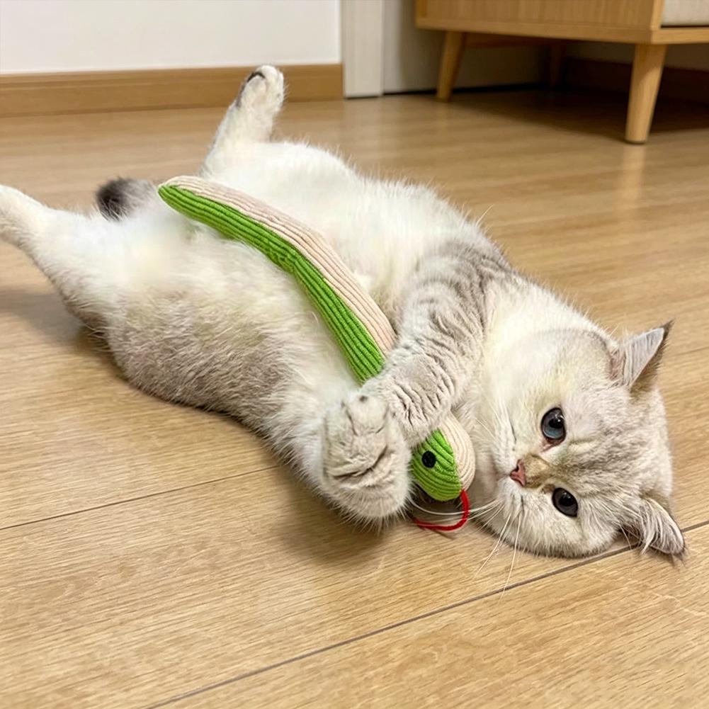 Realistics Snake Cat Toy Crinkle Ultra-Durable & Scratch-Resistant Fabric Training And Exercise Companion