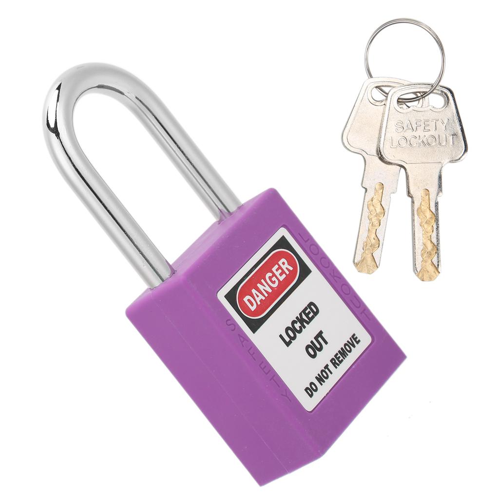 38mm   Padlock Insulating Industrial Plastic Nylon PA Steel for Chemical Electric Power Nuclear Energy(Purple )