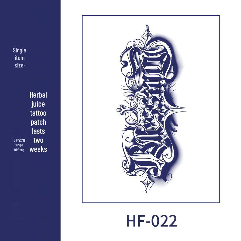 Waterproof Long-lasting European-American Herbal Arm Tattoo Sticker for Men