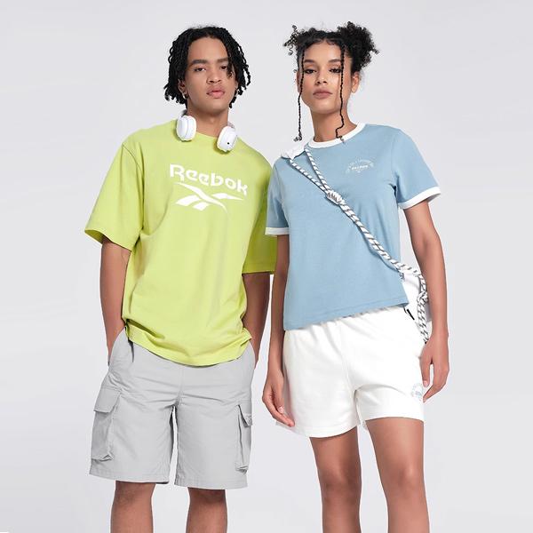 Reebok Logo Print Classic Sports Casual Crew Neck Short Sleeve T-Shirt Unisex Tops Green 24SRM409UG01