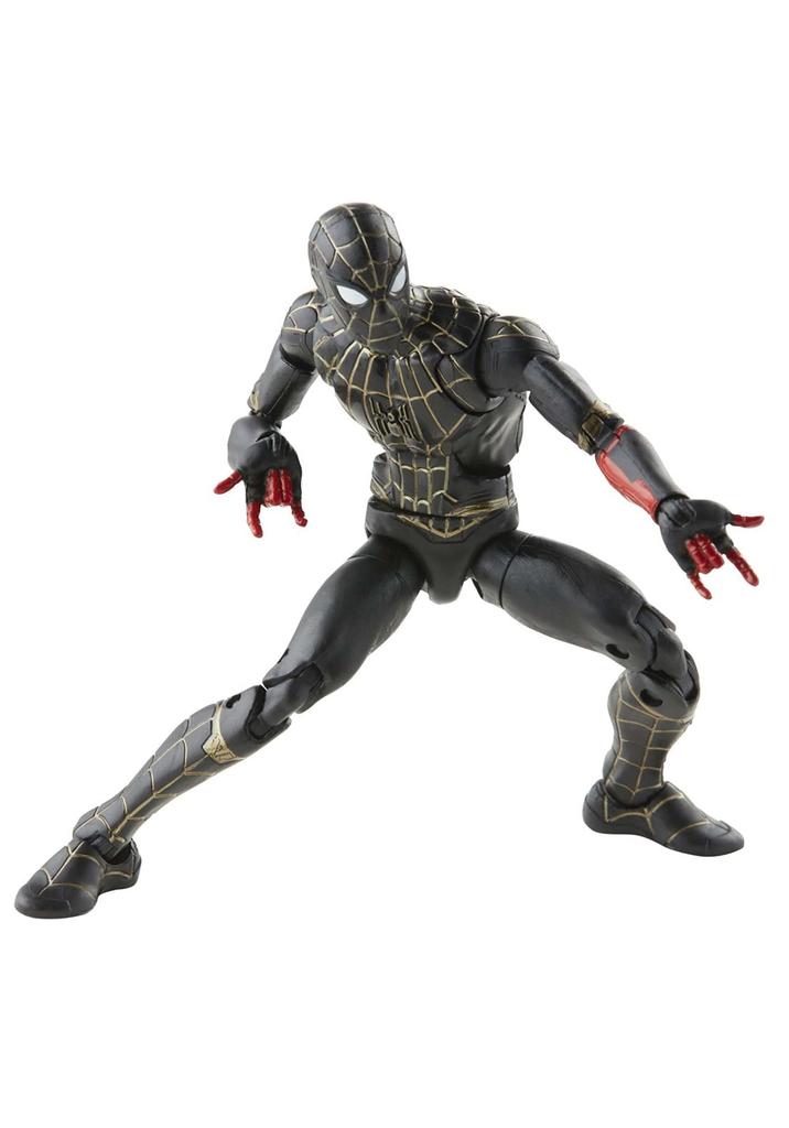 Hasbro Marvel Legends Series Movie No Way Black Gold Suit Action Figure F3019 Authentic Parts Included "Spider-Man Home" & Spider-Man 6-inch