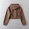 YPFF Trendy Women's Hooded Sweatshirt: Casual Double Zipper Long Sleeve Cardigan for Autumn and Winter