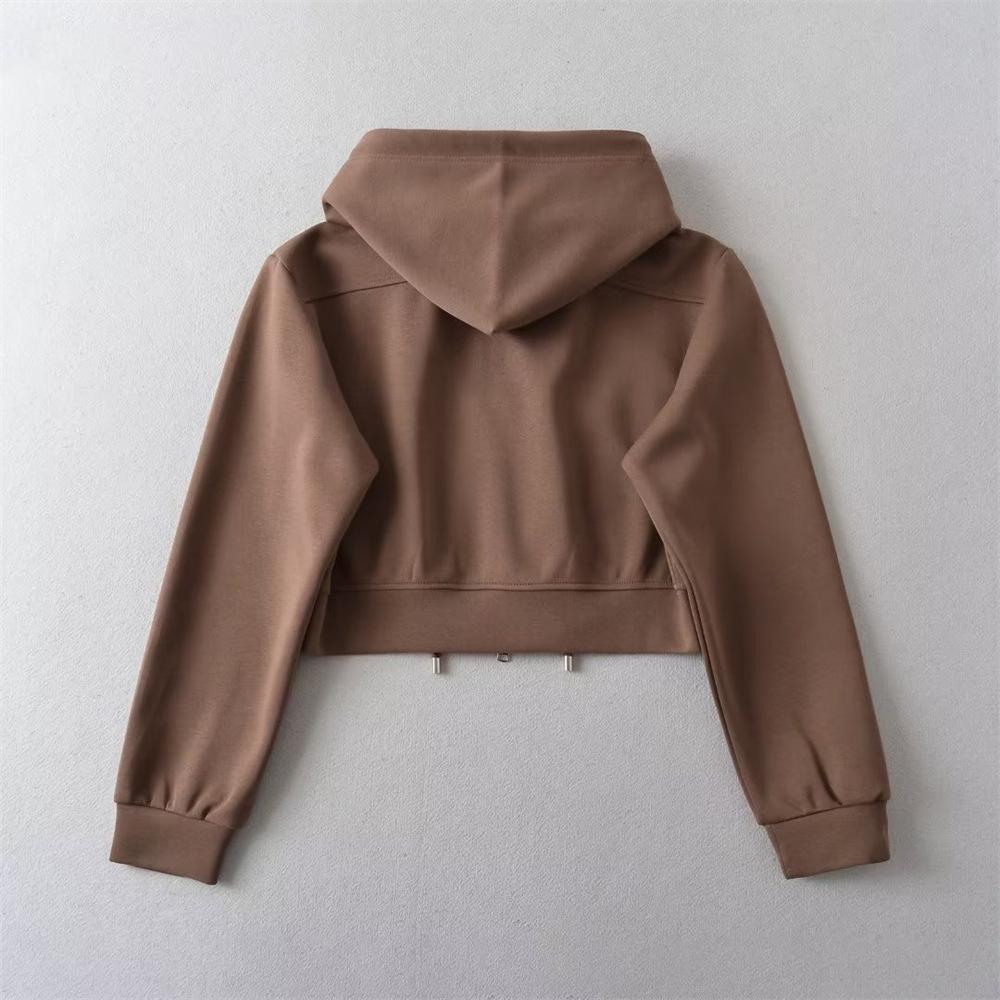 YPFF Trendy Women's Hooded Sweatshirt: Casual Double Zipper Long Sleeve Cardigan for Autumn and Winter