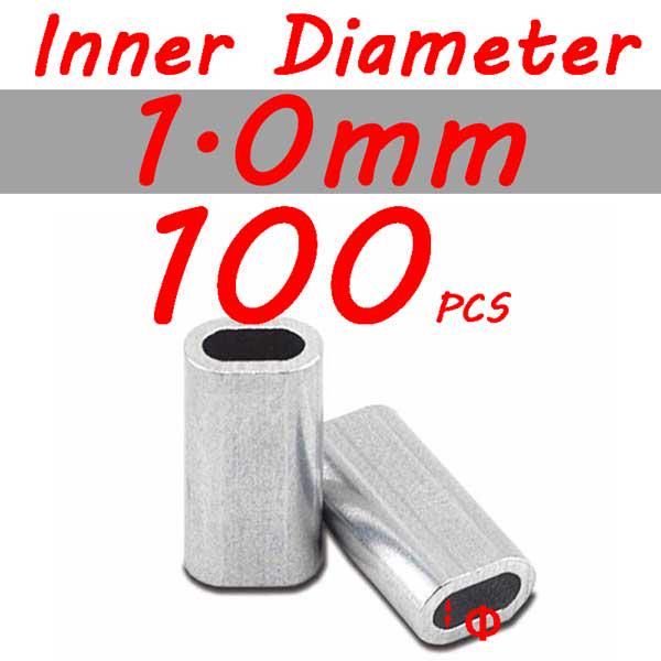 100pcs Pack Premium Single Aluminum Sleeves for Monofilament Rigging Trace Leader Crimps 1.0mm 1.2mm 1.5mm