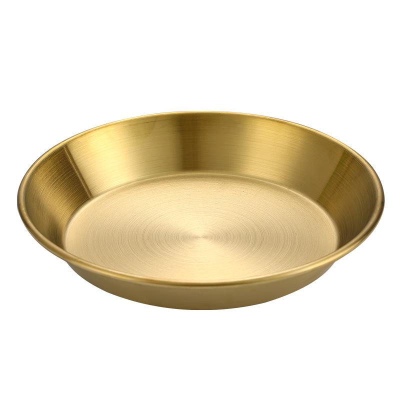 

Ru Han Golden Stainless Steel Deep Round Serving Plate
