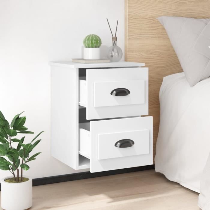 VidaXL Wall-mounted Bedside Table White 41.5x36x53 Cm 816392