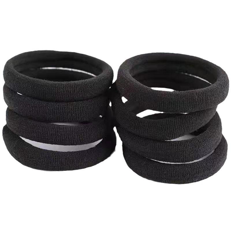 100pcs Black Large Soft Nylon Hair Elastics Ties Rope For No Damage Ponytail Holder Women Leagues Accessories