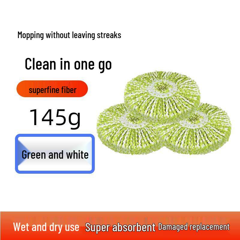 Universal Thickened Rotating Mop Head Replacement - Cotton, Lengthened, Durable