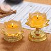 Chinese Alloy Lotus Candle Pedestal for Buddha Butter Candlestick, Household Buddha Hall for Candle Buddha Utensils and Supplies