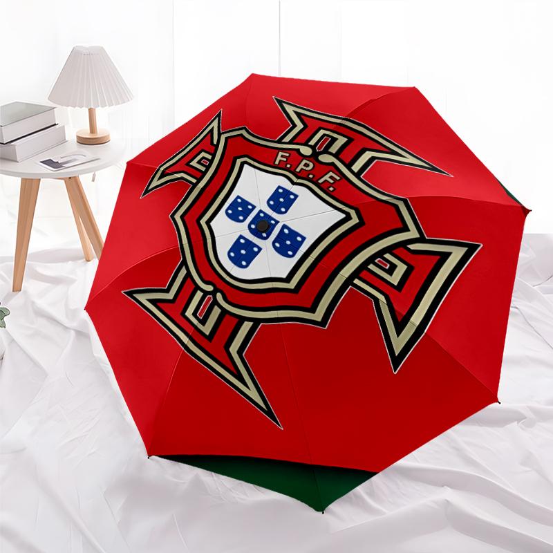 Printed Portugal Football team Folding Umbrella,Outdoor,Leisure,And Travel Umbrella,Durable Umbrella Fabric,Birthday And Holiday Gift