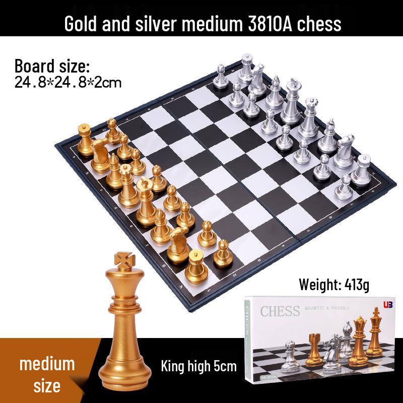 UB Magnetic Chess Set - Folding Chessboard for Beginners (Large & Medium Sizes)