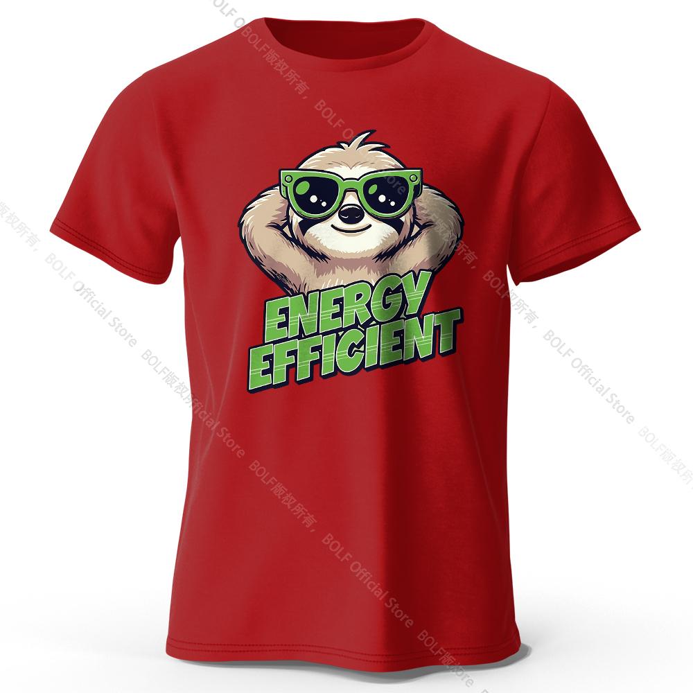 

Мужская футболка с принтом «Efficient Sloth», 100% хлопок, свободные футболки с ироничным принтом для женщин, летние топы, уличная одежда с юмором XXXL вино красного
