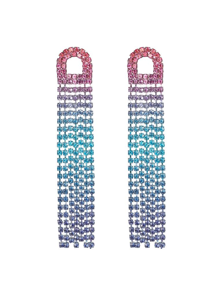 Fashion Versatile Long Fringed Earrings Luxury Shiny Rhinestone Ear Jewelry