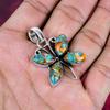 Orange Copper Turquoise 925 Solid Sterling Silver Pendant, Handmade Gemstone Pendant Jewelry, Designer Pendant For Her
