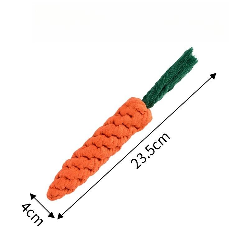 2pcs Pet Toy Carrot Knot Rope Bite Resistant Teeth Grinding Interactive Chew Toy for Dogs Self Entertaining